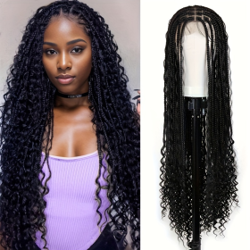 Synthetic Non-toxic Wig, All Lace, Non-toxic Wig, Wave Shape, Suitable For All Races, Suitable For All Scenes. (Option: 1B-36inch)