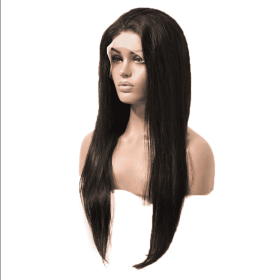 High Quality Wholesale Factor Price  Lace Wigs Smooth Natural Human Hair Straight Clear Lace Front Wigs (Option: Black-32inches)
