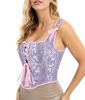 Corset Tops for Women Going Out Fashion Womens Sexy Vintage Overbust Corset Tops for Women Women's Renaissance Style Lace-Up Corset Camisole